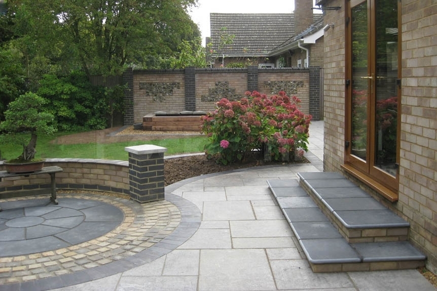 Limestone Outdoor Paving Circle Black Uncalibrated 