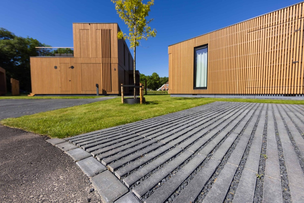 Concrete Outdoor Paving Strips MBI GeoSteen EcoSteen Stroke Milano