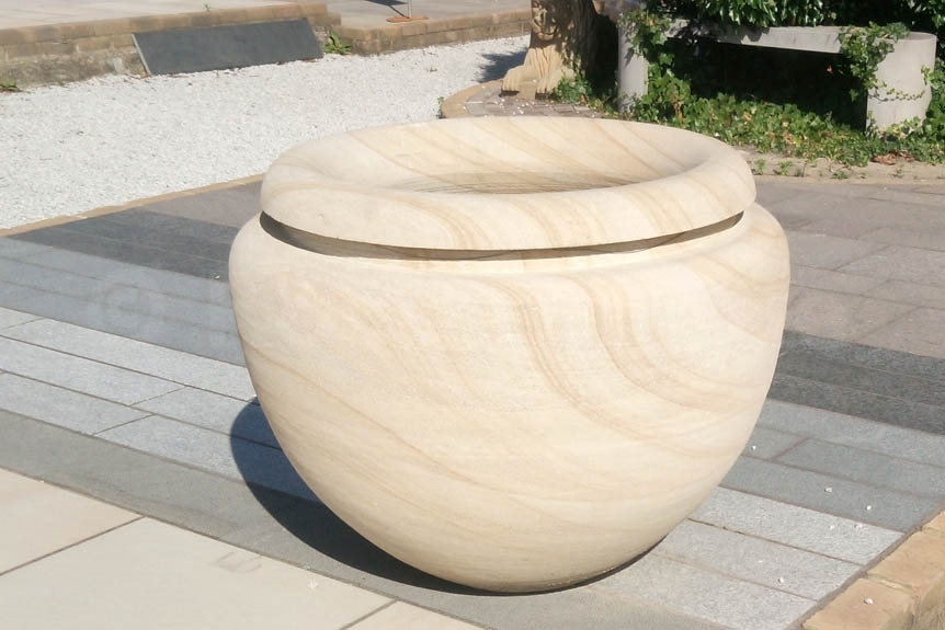 Sandstone Decorative Urn Oak