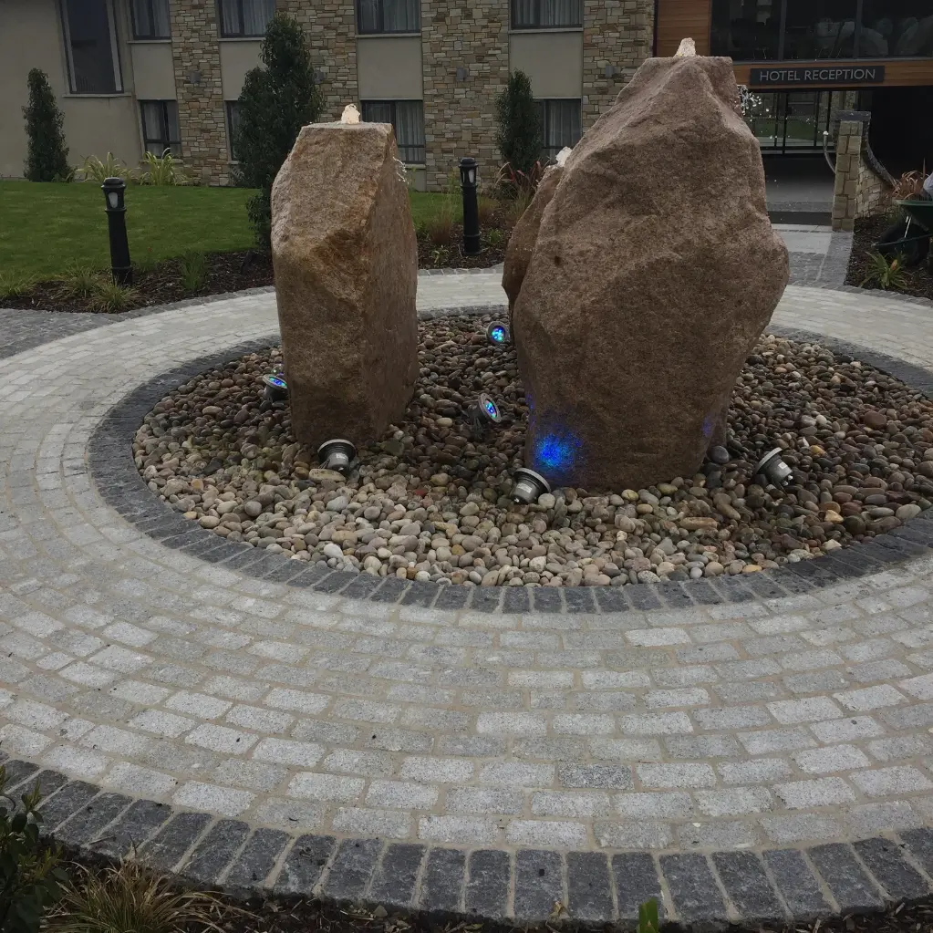 Granite Cobbles Black Cropped Bush Hammered Lightly Tumbled