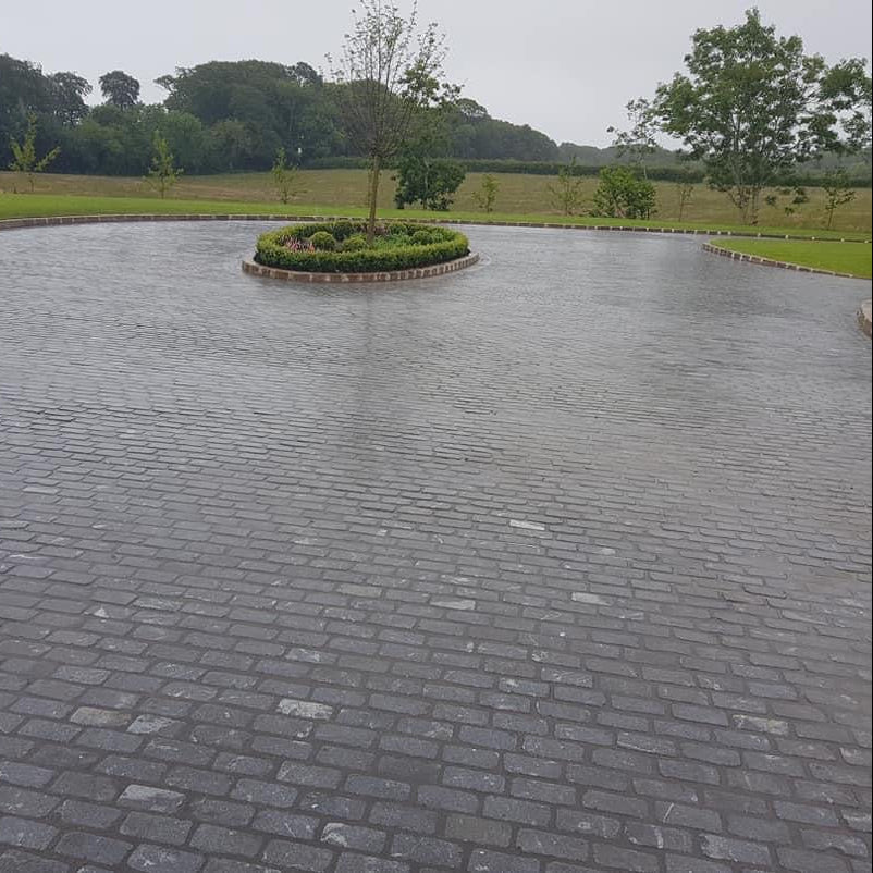 Granite Cobbles Black Cropped Bush Hammered Lightly Tumbled