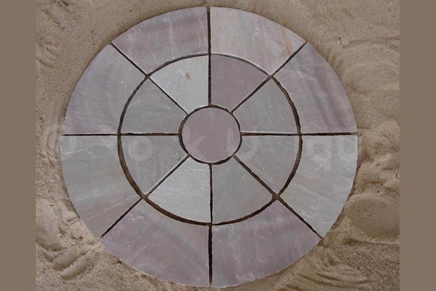 Sandstone Outdoor Paving Circle Coral Uncalibrated  Riven