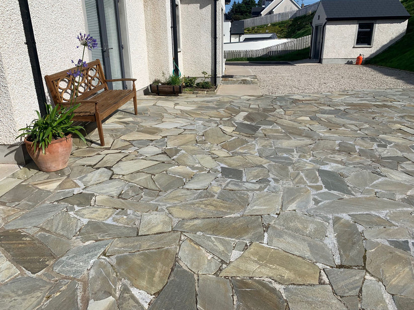 Quartzite Outdoor Paving Gold Crazy Paving
