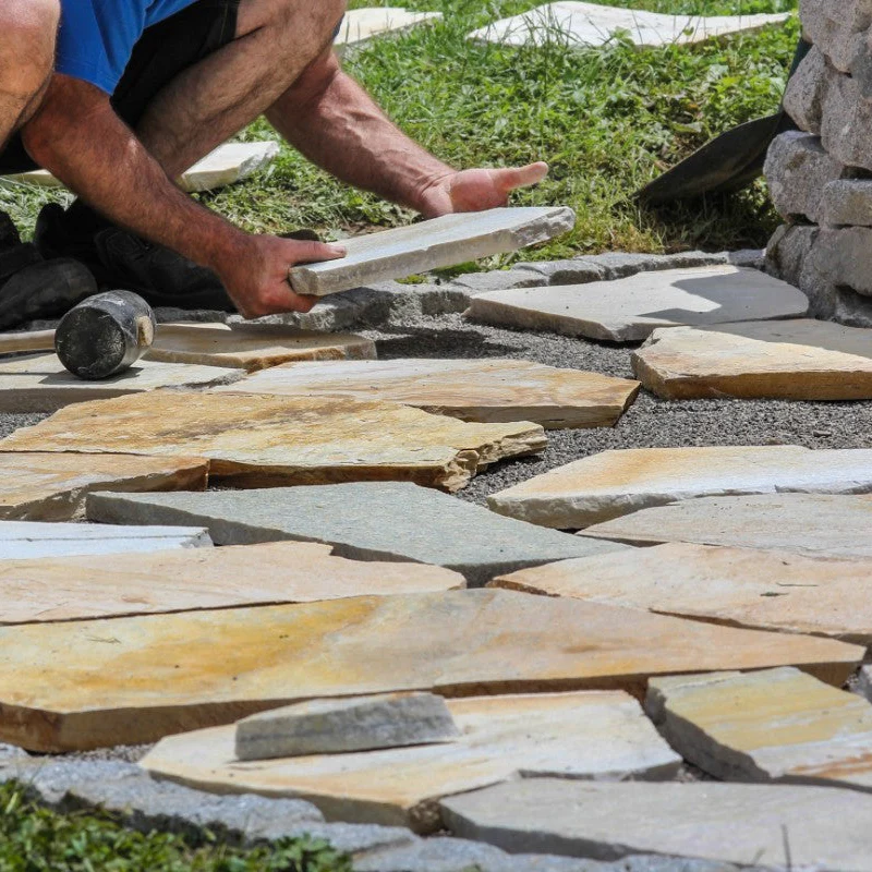 Quartzite Outdoor Paving Gold Crazy Paving