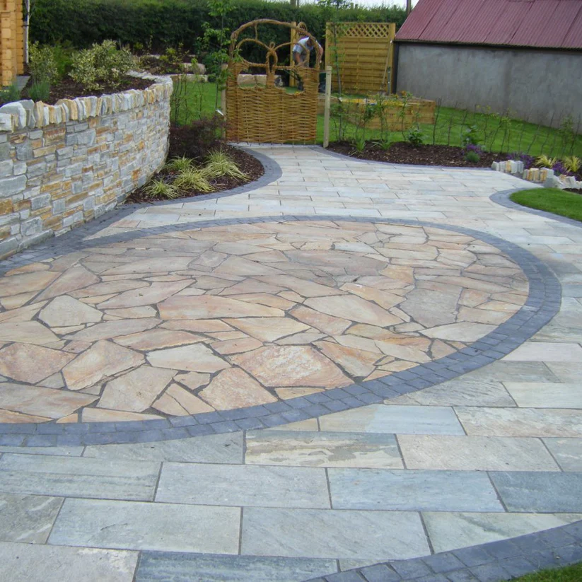 Quartzite Outdoor Paving Gold Crazy Paving