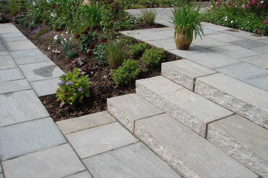 Sandstone Outdoor Paving Grey Riven Calibrated Project Pack