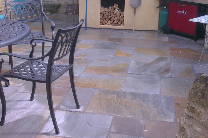 Sandstone Outdoor Paving Lemon Riven Calibrated Project Pack