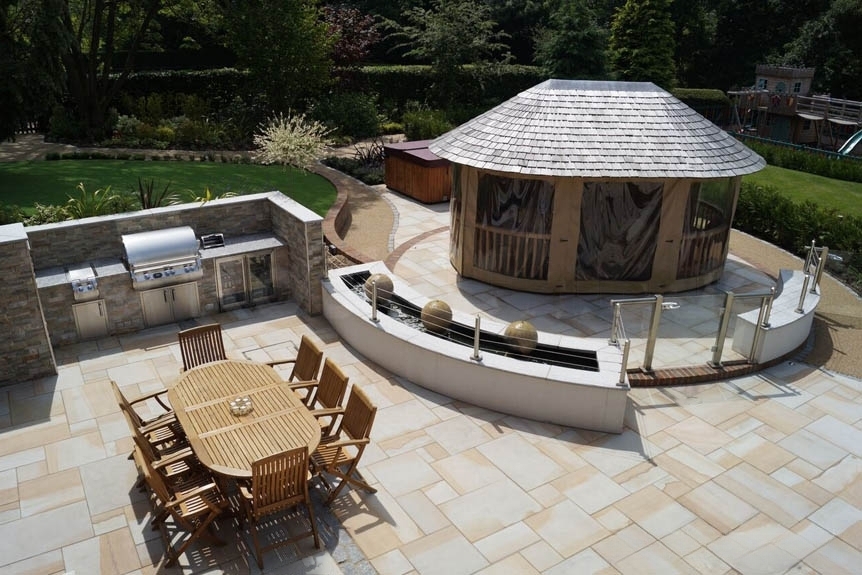 Sandstone Outdoor Paving Lemon Sawn & Sandblasted