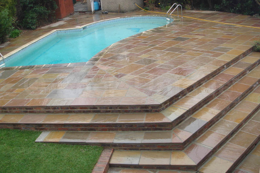 Sandstone Outdoor Paving Raj Riven Calibrated