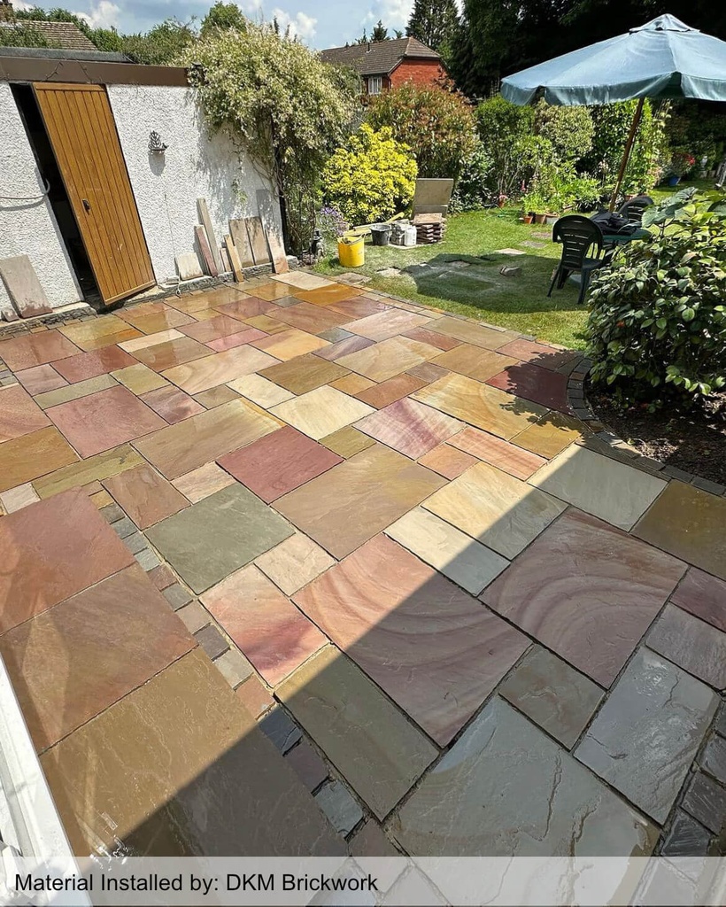 Sandstone Outdoor Paving Coral Riven Calibrated