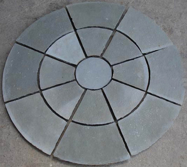 Limestone Outdoor Paving Circle Kotah Blue Uncalibrated 