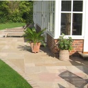 Sandstone Outdoor Paving Coral Riven Calibrated