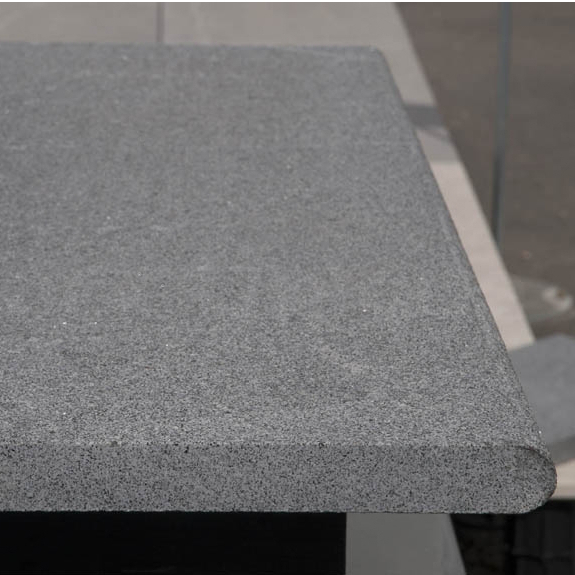 Granite Step Grey Bullnosed Flamed