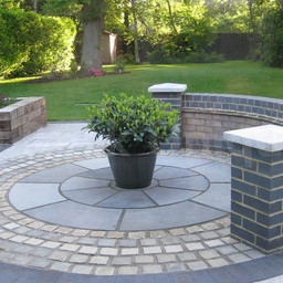 Limestone Outdoor Paving Circle Black Uncalibrated 