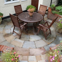 Sandstone Outdoor Paving Circle Lemon Uncalibrated Riven