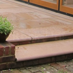 Sandstone Step Oken Buff Bullnosed Sawn & Sandblasted