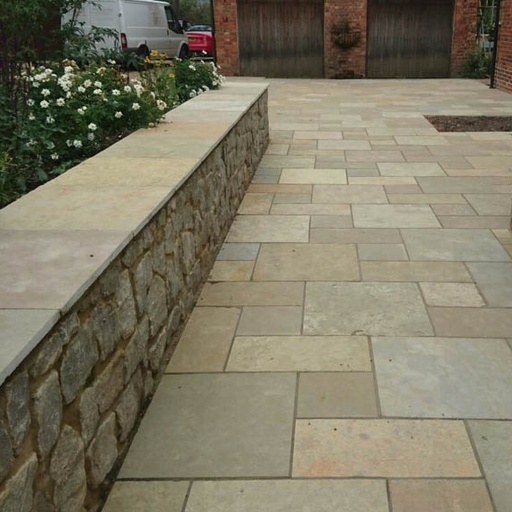 [787] Limestone Outdoor Paving Morisca Riven Calibrated Sawn Edges Project Pack