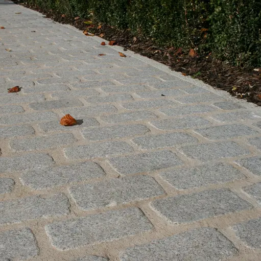 Granite Cobbles Silver Grey Cropped Bush Hammered Lightly Tumbled  